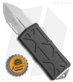 Microtech Exocet Dagger CA Legal OTF Automatic Knife Blk (1.9" Stonewash Serr) -Microtech Shop Microtech Exocet Dagger CA Legal OTF Automatic Knife Black 1.9in Stonewash 157 11 BHQ 115733 LS Bottlecap