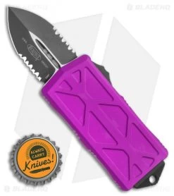 Microtech Exocet Dagger CA Legal OTF Automatic Violet (1.9" Black Serr) 157-2 VI -Microtech Shop Microtech Exocet Dagger CA Legal OTF Automatic Violet 1.9in Black Serr 157 2 VI BHQ 115649 LS Bottlecap