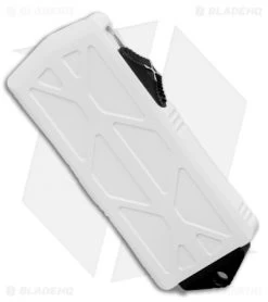 Microtech Exocet Tanto Stormtrooper CA Legal OTF Automatic Knife (1.9" White) -Microtech Shop Microtech Exocet Storm Trooper CA Legal OTF Automatic Knife Tanto 1.9 White BHQ 134518 LS Spine