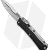 Microtech Glykon D/E OTF Automatic Knife Black Aluminum + Ti (3.75" Stonewash)