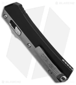 Microtech Glykon D/E OTF Automatic Knife Black Aluminum + Ti (3.75" Stonewash) -Microtech Shop Microtech Glykon Bayonet OTF AK Bead Blast OVerlay 3in SW BHQ 179098 td side