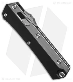 Microtech Glykon D/E OTF Automatic Knife Black Aluminum + Ti (3.75" Stonewash) -Microtech Shop Microtech Glykon Bayonet OTF AK Bead Blast OVerlay 3in SW BHQ 179098 td spine