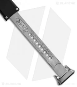 Microtech Halo VI Tanto OTF Automatic Knife Black (4.4" Black Full Serr) 250-3 -Microtech Shop Microtech Halo VI Tanto OTF Auto Black Black Full Serr 250 3 BHQ 88412 jr pull