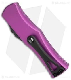Microtech Hera D/E Auto Knife Violet Aluminum (3" Black Serr) -Microtech Shop Microtech Hera DE AK Violet Aluminum 3in Black Serr BHQ 173970 td side