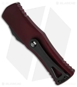Microtech Hera D/E Auto Knife Dagger Merlot Aluminum (3" Black) -Microtech Shop Microtech Hera DE Auto Knife Dagger Merlot Aluminum 3in Black BHQ 146490 td side