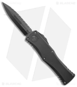 Microtech Hera D/E OTF Auto Knife Shadow DLC (3.1" Black Serr) 702-3 DLCTSH