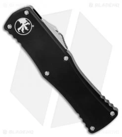 Microtech Hera OTF Automatic Knife Dagger Black Aluminum (3" Stonewash) -Microtech Shop Microtech Hera OTF Automatic Knife Double Edge 3 Stonewash 702 10 BHQ 134520 LS Spine