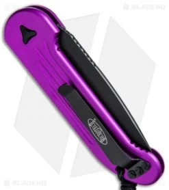Microtech LUDT Automatic Knife Violet (3.4" Black) 135-1VI -Microtech Shop Microtech LUDT Auto Violet Black 135 1VI BHQ 72398 jr side