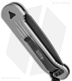 Microtech LUDT Gray Automatic Knife (3.4" Black Serr) 135-2GY -Microtech Shop Microtech LUDT Gray Auto Black Serr 135 2GY BHQ 10567 jr side