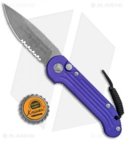 Microtech LUDT Automatic Knife Purple (3.4" Apocalyptic) 135-11APPU -Microtech Shop Microtech LUDT Standard Purple Apocalyptic Serr 135 11APPU BHQ 111434 jr bottlecap