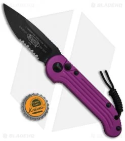 Microtech LUDT Automatic Knife Violet (3.4" Black Serr) 135-2VI -Microtech Shop Microtech LUDT Violet Black Serr 135 2VI BHQ 68510 jr bottlecap