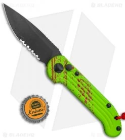 Microtech LUDT Zombie Edition Automatic Knife (3.4" Black Serr) 135-2Z -Microtech Shop Microtech LUDT Zombie Edition Auto Black Serr 135 2Z BHQ 113539 jr bottlecap