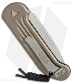 Microtech LUDT Automatic Knife Tan (3.4" Satin Serr) 135-5TA -Microtech Shop Microtech LUDT tan satin serr 135 5TA BHQ 52060 er side