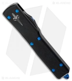 Microtech Marfione Custom UTX-70 Knife D/A Dagger Automatic Blue Ti (Satin) -Microtech Shop Microtech Marfione Custom UTX 70 Knife D A Dagger Automatic Blue Ti Mirror BHQ 124749 LS Spine