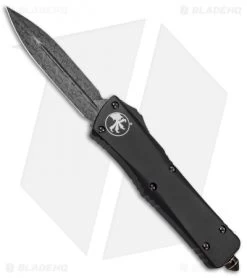 Microtech Combat Troodon D/E OTF Knife Black W/ Copper HW (3.8" Damascus) 142-16