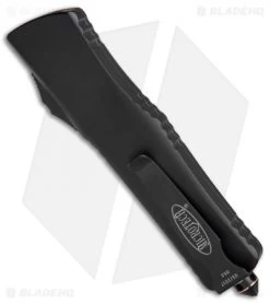 Microtech Combat Troodon D/E OTF Knife Black W/ Copper HW (3.8" Damascus) 142-16 -Microtech Shop Microtech OTF Combat Troodon Bowie DE Black Copper Damascus 142 16 BHQ 68552 jr side