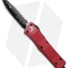Microtech Combat Troodon D/E OTF Auto Knife Red (3.8" Black Full Serr) 142-3RD -Microtech Shop Microtech Red Combat Troodon OTF DE Red Black Full Serr 142 3RD BHQ 76612 jr 1
