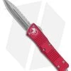 Microtech Red Combat Troodon OTF Knife (3.8" Stonewash Full Serr) 142-12RD LTD -Microtech Shop Microtech Red Combat Troodon OTF Knife 3.8in Stonewash Full Serr 142 12RD LTD BHQ 12542 LS