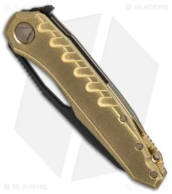Microtech Sigil MK6 Frame Lock Knife Brass/Bronze Ti (3.75" DLC Black) -Microtech Shop Microtech Sigil MK6 Brass Ti bronze DLC serr BHQ 76356 er spine