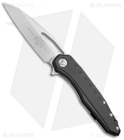 Microtech Sigil MK6 Frame Lock Knife Black Aluminum/Ti (3.75" Stonewash)