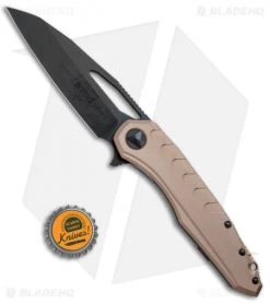 Microtech Sigil MK6 Frame Lock Knife Tan Al (3.75" Black DLC) -Microtech Shop Microtech Sigil MK6 FL Tan Al Black DLC 196 1DLCTA BHQ 74530 jr bottlecap