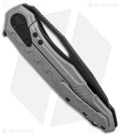 Microtech Sigil MK6 Frame Lock Knife Tactical Black (3.75" Black Serr) 196-2DLCT -Microtech Shop Microtech Sigil MK6 black black serr BHQ 74927 er side