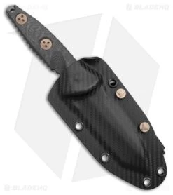 Microtech Signature Series Socom Alpha Mini Tanto Fixed CF (3.8" Black Serr) -Microtech Shop Microtech Signature Series Socom Alpha Mini Tanto CF Black BHQ 176470 jr sheath