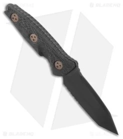 Microtech Signature Series Socom Alpha Mini Tanto Fixed CF (3.8" Black Serr) -Microtech Shop Microtech Signature Series Socom Alpha Mini Tanto CF Black BHQ 176470 jr spine