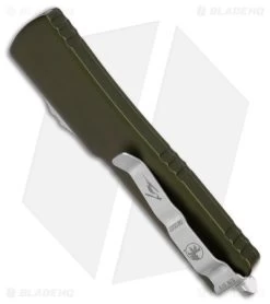 Microtech Signature Series UTX-70 Hellhound Tanto OTF Knife OD Green (2.4" SW) -Microtech Shop Microtech Signature Series UTX 70 Hellhound Tanto OTF Knife OD Green 2in SW BHQ 175692 td side