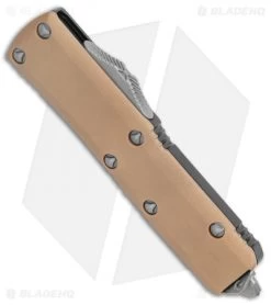 Microtech Signature Series UTX-85 OTF Auto Knife Tan G-10 (3.1" Apocalyptic) -Microtech Shop Microtech Signature Series UTX 85 DE OTF Auto Tan G 10 SW BHQ 135436 jr spine