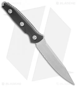 Microtech Socom Alpha Fixed Blade Knife Black G-10 (5" Stonewash Serr) -Microtech Shop Microtech Socom Alpha Black G 10 SW Serr BHQ 112135 jr spine