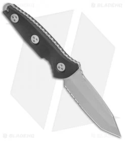 Microtech Socom Alpha Mini S/E Fixed Blade Tanto (3.75" Stonewash Serr) -Microtech Shop Microtech Socom Alpha Mini SE Fixed Blade Tanto SW Serr 114M 11 BHQ 134793 jr spine