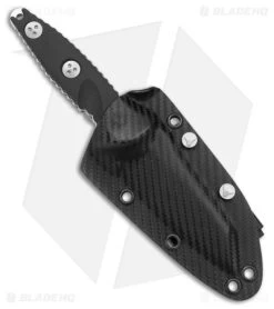 Microtech Socom Alpha Mini Warcom Fixed Blade Knife Black G-10 (3.7" Stonewash) -Microtech Shop Microtech Socom Alpha Mini Warcom Fixed Blade Black G 10 SW BHQ 178236 jr sheath