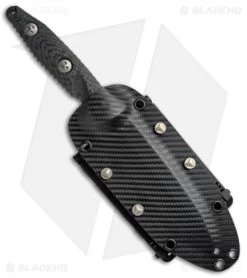 Microtech Socom Alpha Tanto Fixed Blade Knife Carbon Fiber (5" Black Serr) -Microtech Shop Microtech Socom Alpha Tanto CF Black Serr MCT1142DLC BHQ 72447 jr sheath