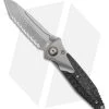 Microtech Socom Bravo Tanto Frame Lock Knife Titanium/CF (4" BB Serrated) -Microtech Shop Microtech Socom Bravo FL Tanto Ti CF SW Full Serrated BHQ 140220 jr