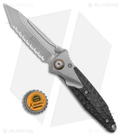 Microtech Socom Bravo Tanto Frame Lock Knife Titanium/CF (4" BB Serrated) 9 Microtech Socom Bravo Tanto Frame Lock Knife Titanium/CF (4" BB Serrated) -Microtech Shop Microtech Socom Bravo FL Tanto Ti CF SW Full Serrated BHQ 140220 jr bottlecap
