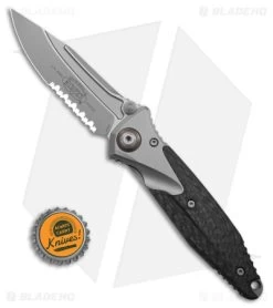Microtech Socom Bravo Frame Lock Knife BB Ti/CF (4" Partial Serrated) 260-8 CFTI -Microtech Shop Microtech Socom Bravo FLK BB Ti CF 4in Partial Serr BHQ 178240 td size