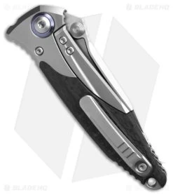 Microtech Socom Bravo Frame Lock Knife Black BB Ti/CF (4" BB) 260-7 CFTI -Microtech Shop Microtech Socom Bravo FLK Black BB TI CF 4in BB BHQ 181091 td side