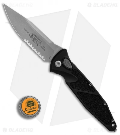 Microtech Socom Elite Automatic Knife Black (4" Apocalyptic Serr) 160A-11AP 6 Microtech Socom Elite Automatic Knife Black (4" Apocalyptic Serr) 160A-11AP - Image 4