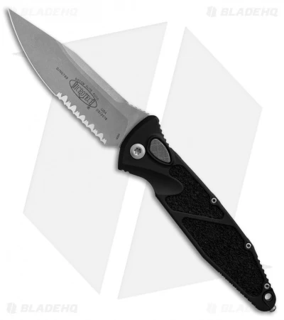 Microtech Socom Elite Automatic Knife Black (4" Apocalyptic Serr) 160A-11AP 3 Microtech Socom Elite Automatic Knife Black (4" Apocalyptic Serr) 160A-11AP