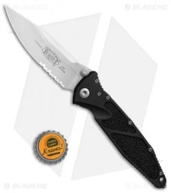Microtech Socom Elite Manual Knife Black (4" Stonewash Serr) 160-11 -Microtech Shop Microtech Socom Elite Black SW serr 160 11 BHQ 10368 er bottlecap jr