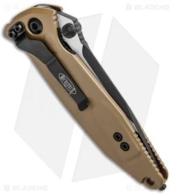Microtech Socom Elite Manual Knife Tan (4" Black) 160-1TA -Microtech Shop Microtech Socom Elite Manual Tan Black 160 1TA BHQ 11802 jr side