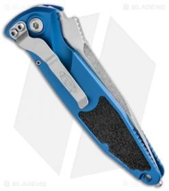 Microtech Socom Elite S/E Automatic Knife Blue (4" Stonewash Ser) 160A-11BL -Microtech Shop Microtech Socom Elite SE Auto Blue SW Serr 160A 11BL BHQ 106937 jr side