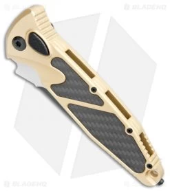 Microtech Socom Elite S/E Automatic Knife Gold/CF (4" Two-Tone) 160A-1CGCFI -Microtech Shop Microtech Socom Elite SE Auto Gold CF TT 160A 1CGCFI BHQ 108656 jr spine