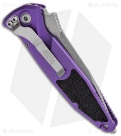 Microtech Socom Elite S/E Automatic Knife Purple (4" Stonewash) 160A-10PU -Microtech Shop Microtech Socom Elite SE Auto Purple SW 160A 10PU BHQ 105169 jr side