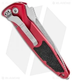 Microtech Socom Elite S/E Automatic Knife Red (4" Stonewash Ser) 160A-11RD -Microtech Shop Microtech Socom Elite SE Auto Red SW Serr 160A 11RD BHQ 106935 jr side