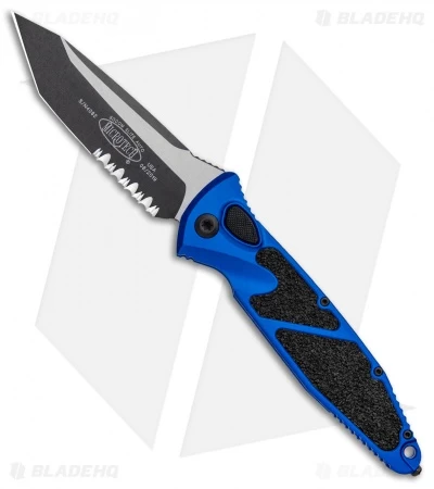 Microtech Socom Elite T/E Automatic Knife Blue (4" Two Tone Serr) 161A-2BL 3 Microtech Socom Elite T/E Automatic Knife Blue (4" Two Tone Serr) 161A-2BL