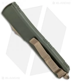 Microtech Spartan Ultratech OTF Automatic Knife OD Green (3.4" Bronze) 223-13OD -Microtech Shop Microtech Spartan Ultratech OTF Auto OD Green Bronze 223 13OD BHQ 87926 jr side
