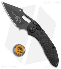 Microtech Stitch-A S/E Automatic Knife Black (3.75" Black) -Microtech Shop Microtech Stitch A SE Auto Black Black BHQ 180444 jr bottlecap
