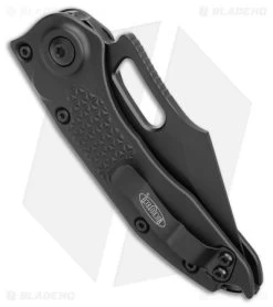 Microtech Stitch-A S/E Automatic Knife Black (3.75" Black) -Microtech Shop Microtech Stitch A SE Auto Black Black BHQ 180444 jr side
